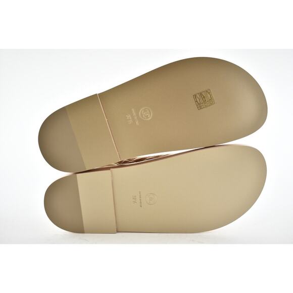 Chanel 21C Bronze Quilt Chain CC Logo Mule Slide Strap Flat Teva Dad Sandal 37.5 - Picture 12 of 12